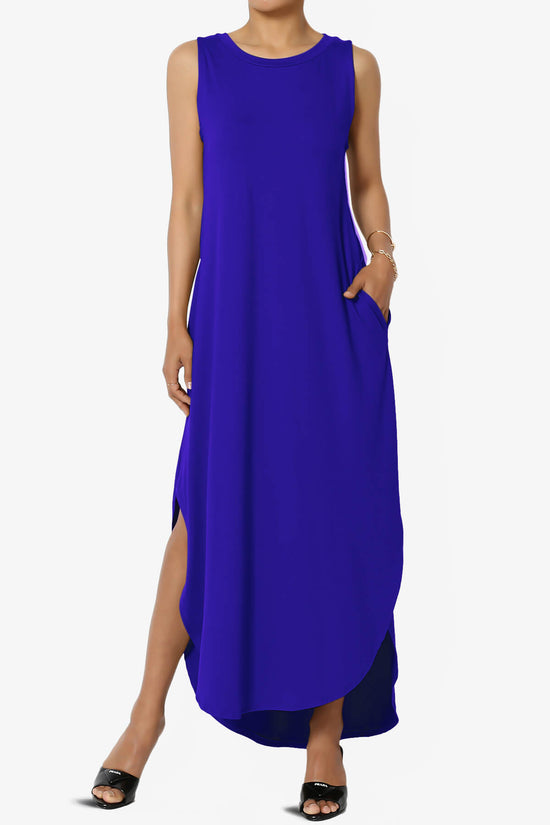 Rozlyn Sleeveless Slit Maxi Dress BRIGHT BLUE_1