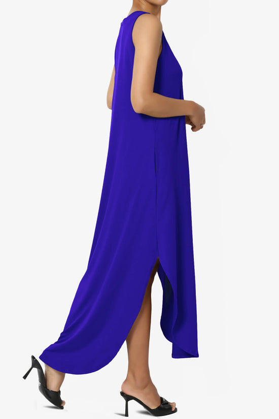 Load image into Gallery viewer, Rozlyn Sleeveless Slit Maxi Dress BRIGHT BLUE_4
