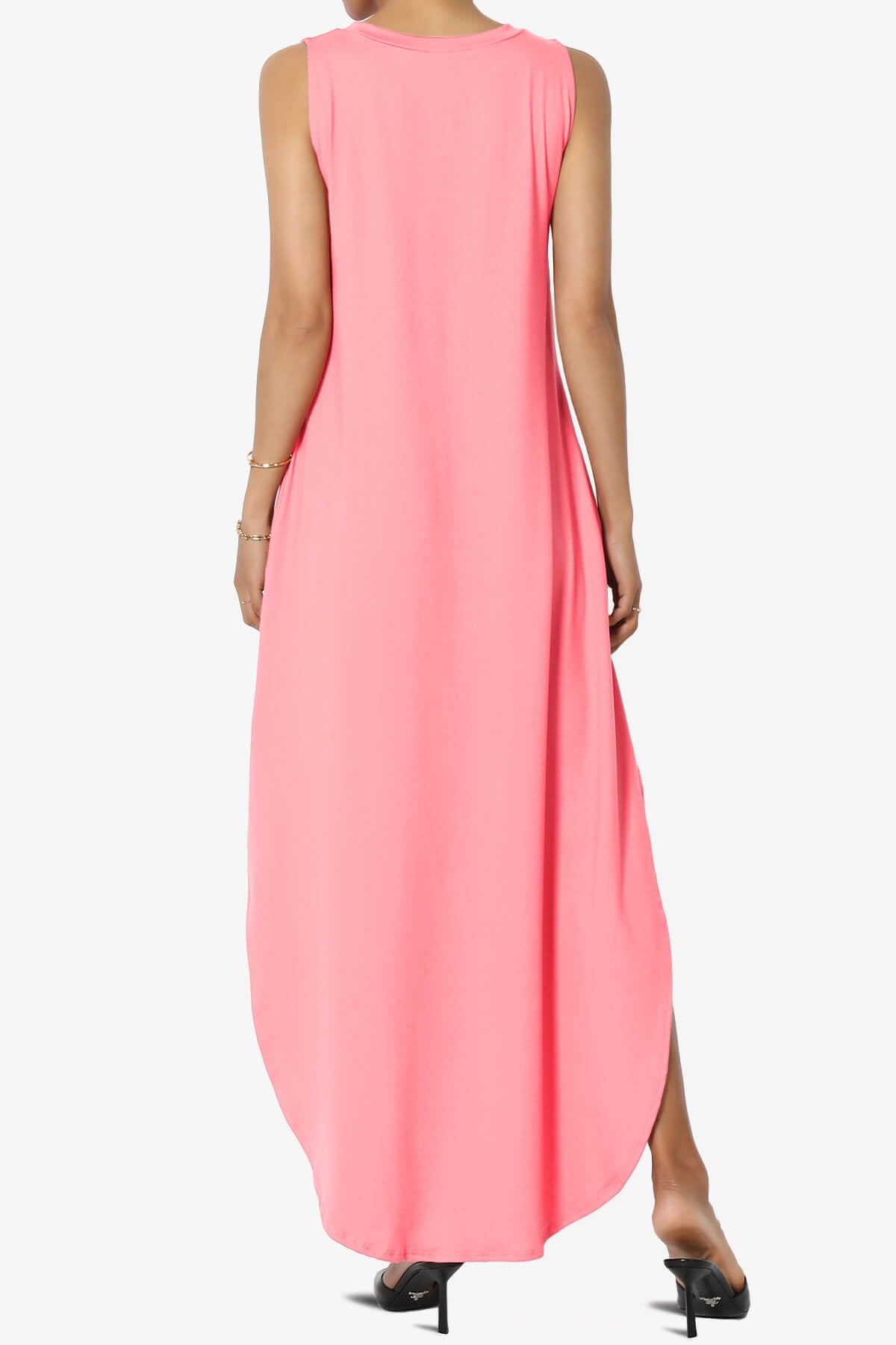 Rozlyn Sleeveless Slit Maxi Dress BRIGHT PINK_2