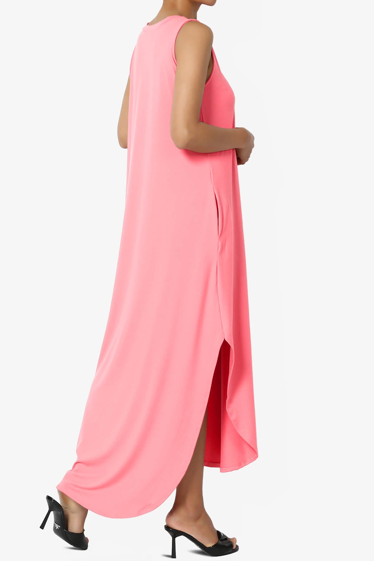 Load image into Gallery viewer, Rozlyn Sleeveless Slit Maxi Dress BRIGHT PINK_4
