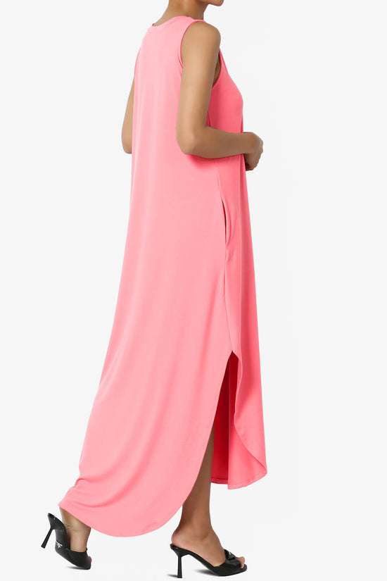 Rozlyn Sleeveless Slit Maxi Dress BRIGHT PINK_4