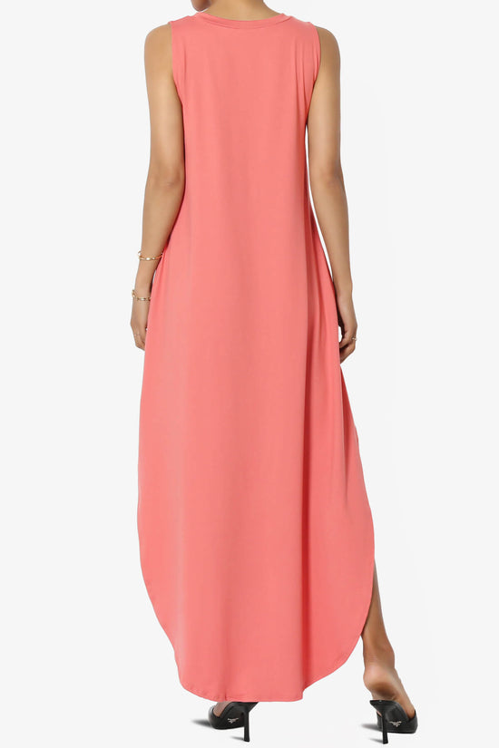 Load image into Gallery viewer, Rozlyn Sleeveless Slit Maxi Dress CORAL_2
