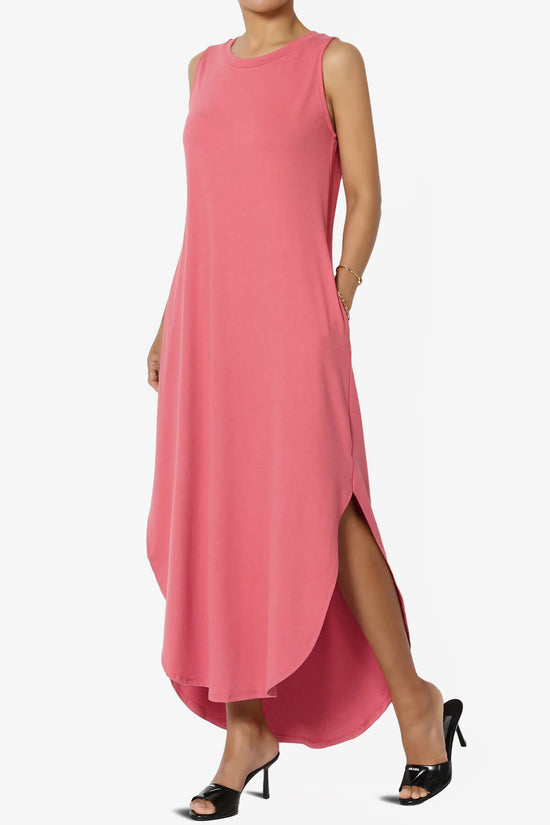 Rozlyn Sleeveless Slit Maxi Dress DESERT ROSE_3