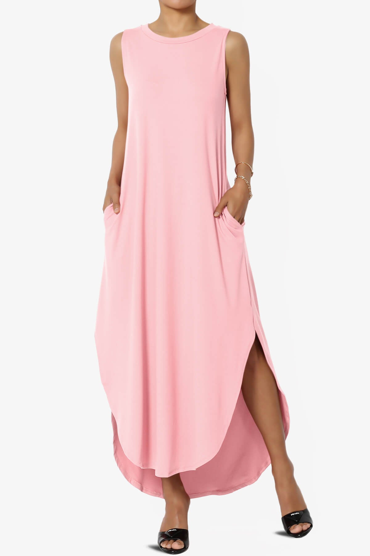 Load image into Gallery viewer, Rozlyn Sleeveless Slit Maxi Dress DUSTY PINK_1
