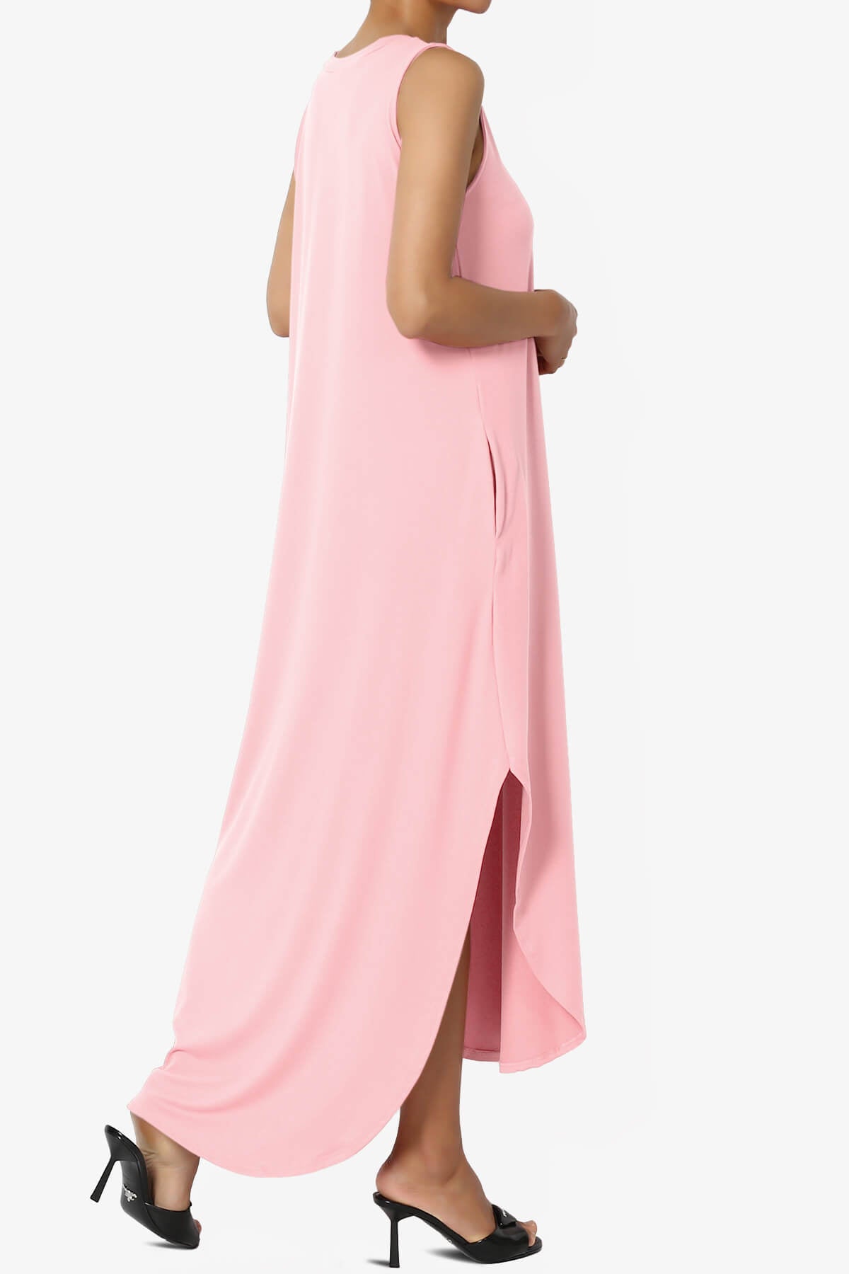 Load image into Gallery viewer, Rozlyn Sleeveless Slit Maxi Dress DUSTY PINK_4
