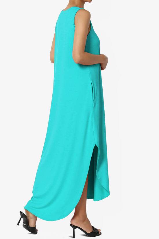Load image into Gallery viewer, Rozlyn Sleeveless Slit Maxi Dress ICE BLUE_4
