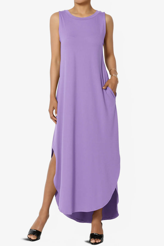 Rozlyn Sleeveless Slit Maxi Dress LAVENDER_1