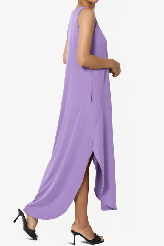Load image into Gallery viewer, Rozlyn Sleeveless Slit Maxi Dress LAVENDER_4
