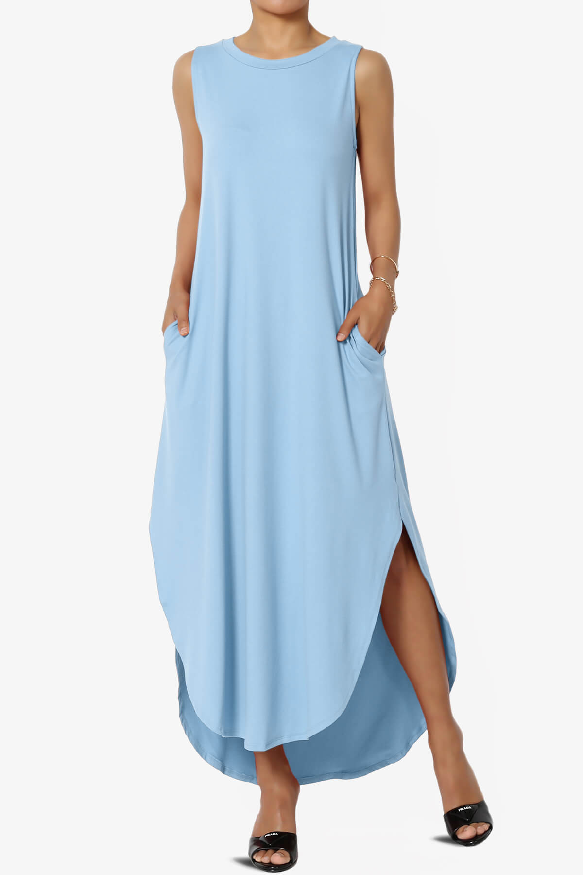 Rozlyn Sleeveless Slit Maxi Dress LIGHT BLUE_1