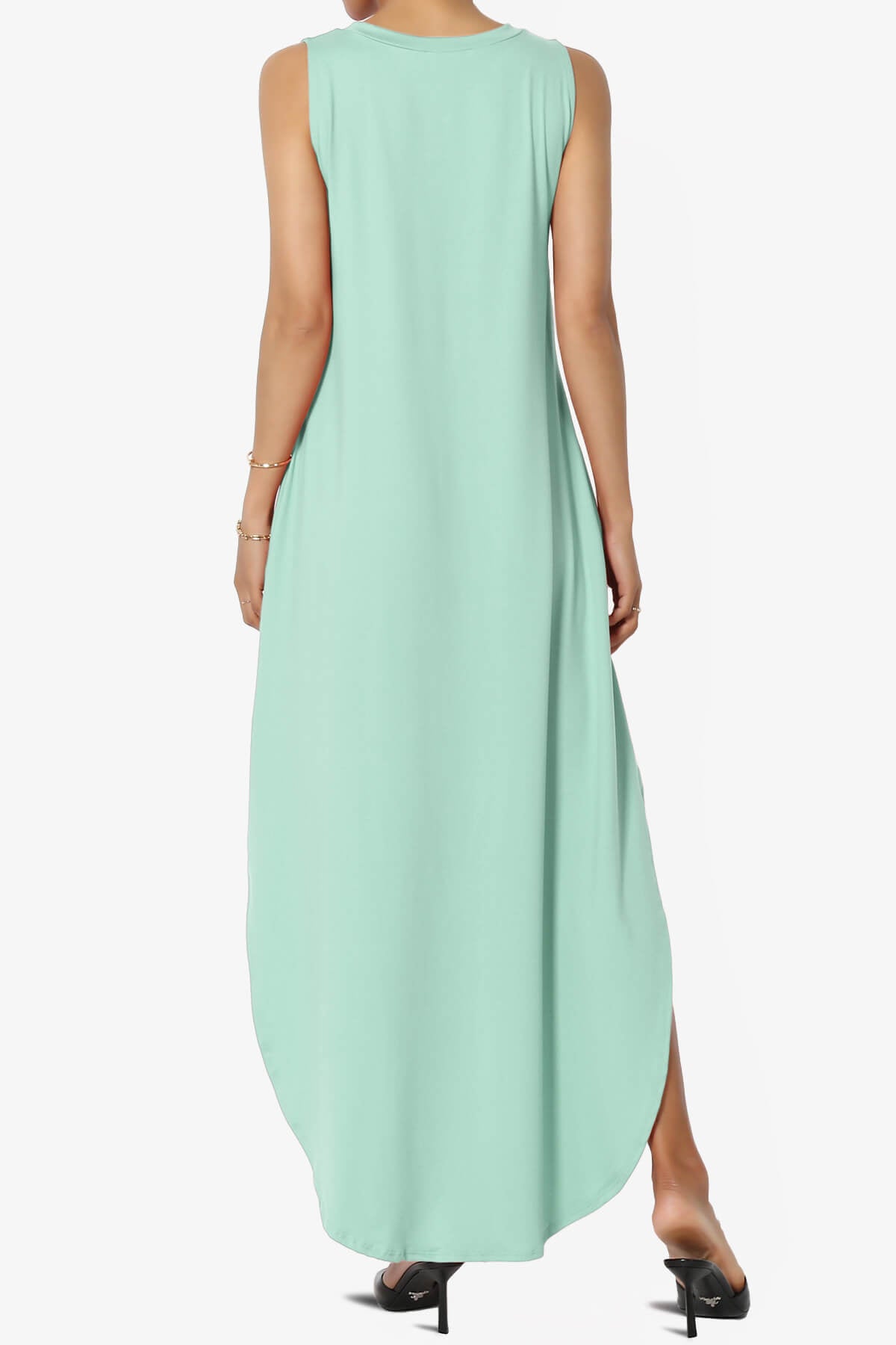 Rozlyn Sleeveless Slit Maxi Dress LIGHT GREEN_2