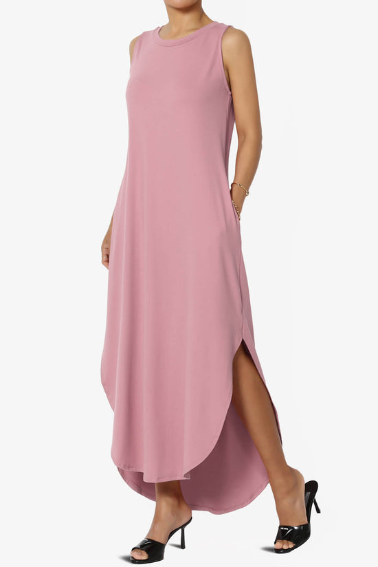 Load image into Gallery viewer, Rozlyn Sleeveless Slit Maxi Dress LIGHT ROSE_3

