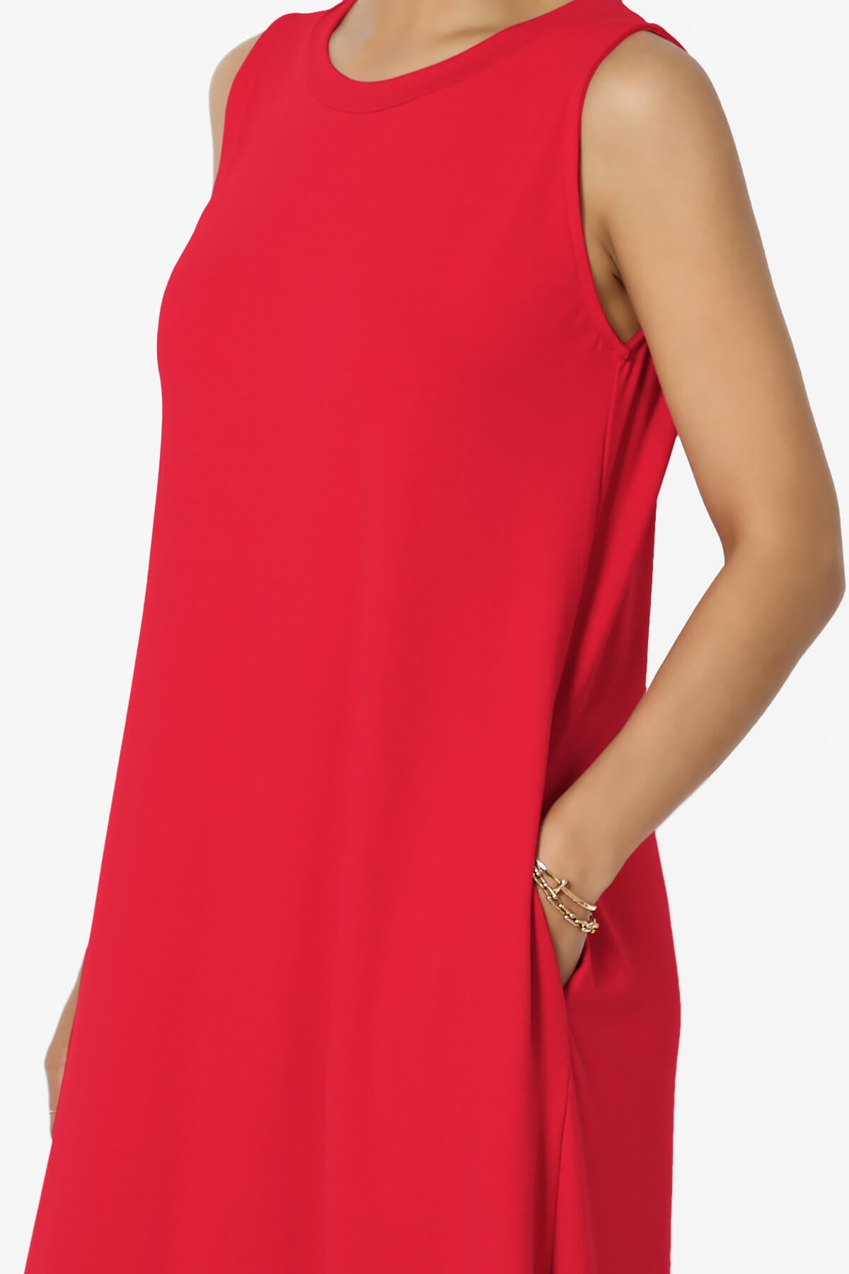 Rozlyn Sleeveless Slit Maxi Dress RED_5
