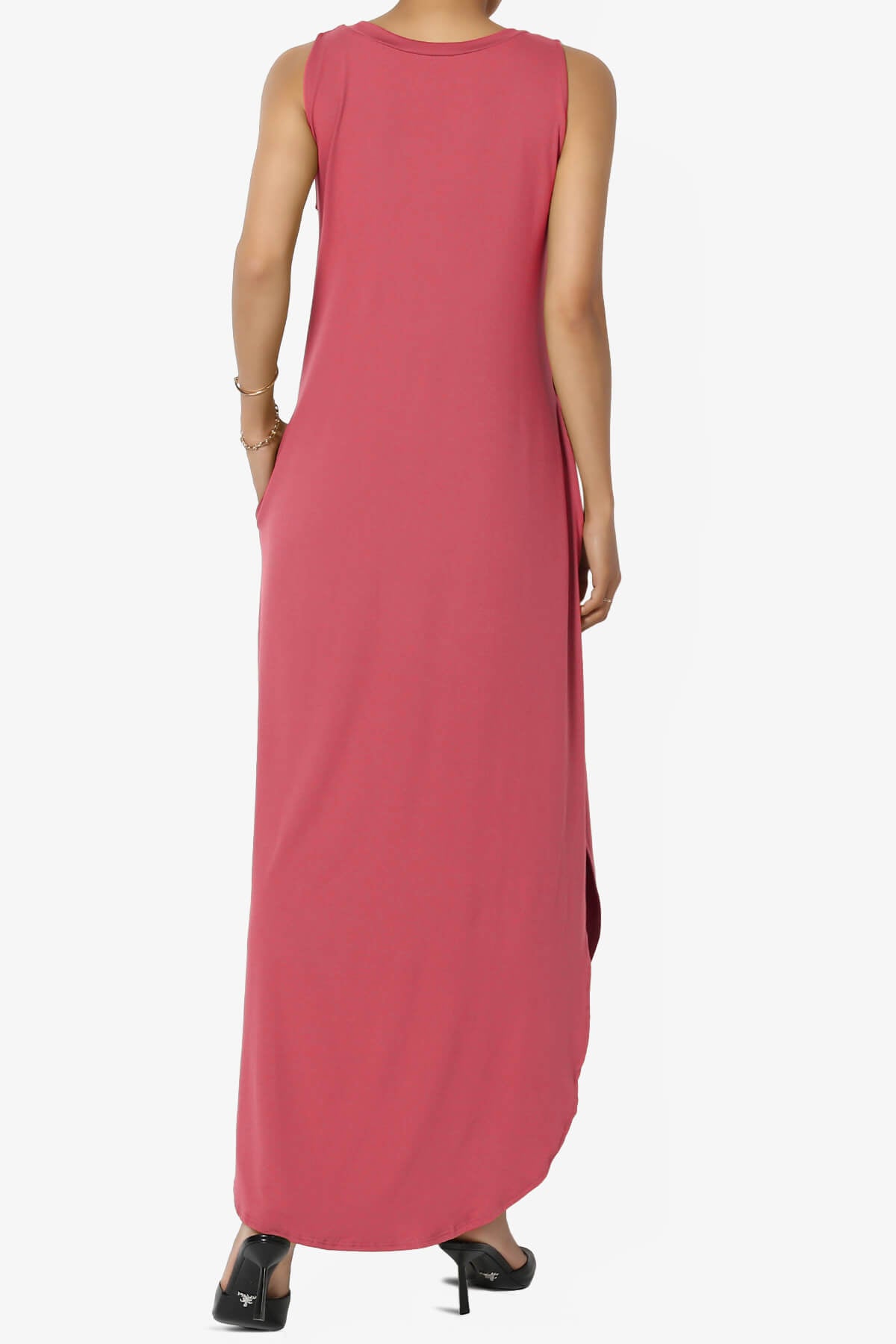 Rozlyn Sleeveless Slit Maxi Dress ROSE_2