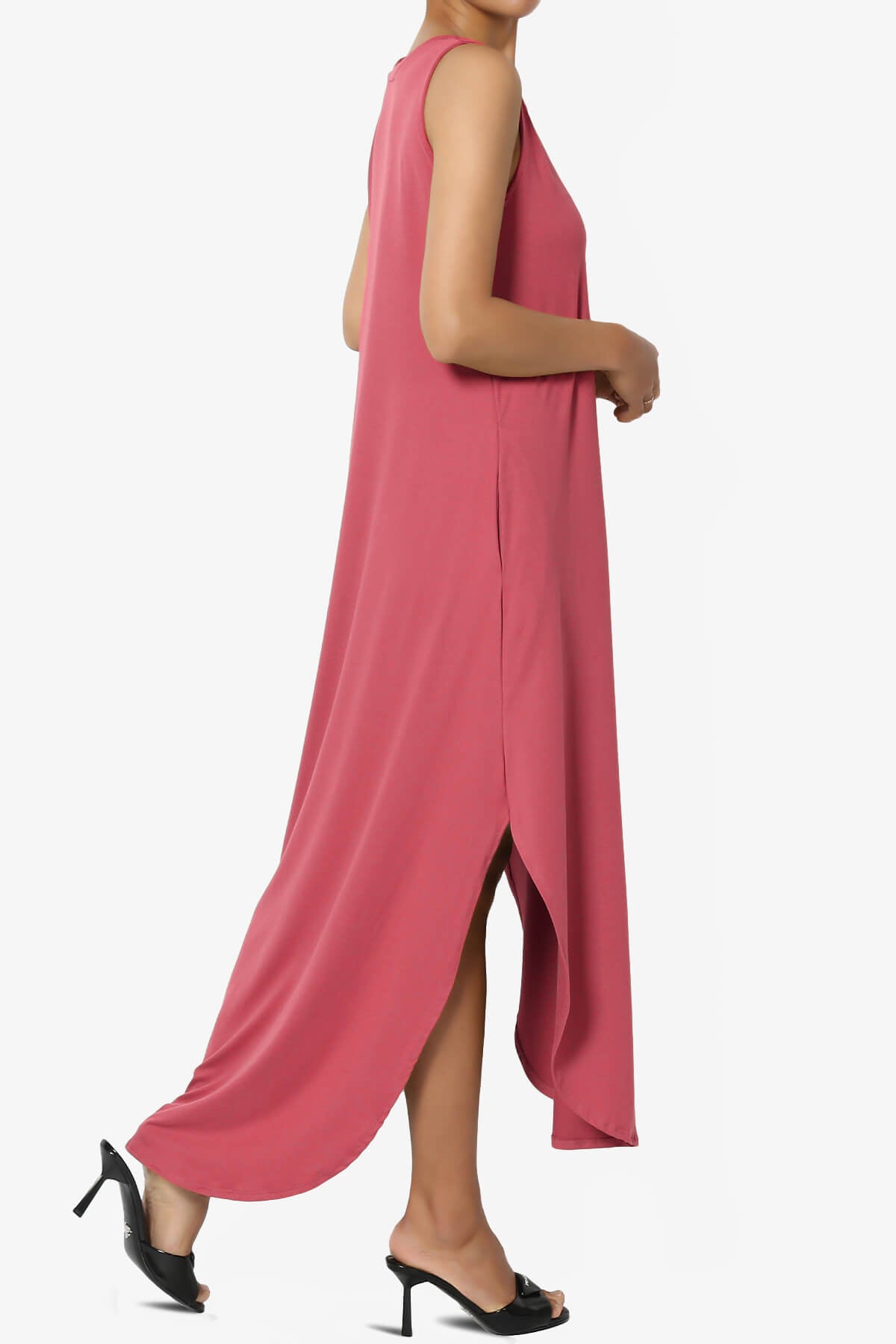 Rozlyn Sleeveless Slit Maxi Dress ROSE_4