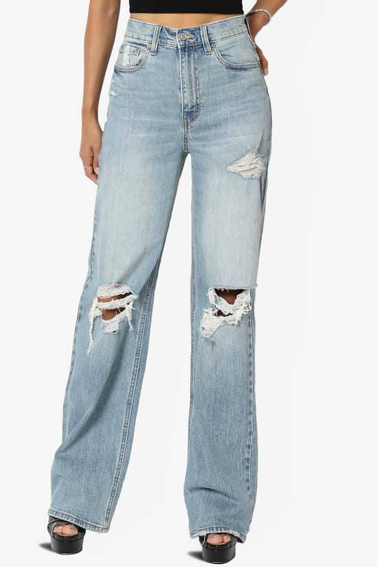 Load image into Gallery viewer, Ryder High Rise Distressed Baggy Jeans LIGHT_1
