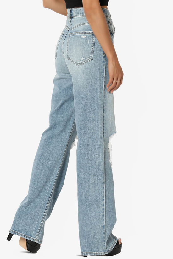 Load image into Gallery viewer, Ryder High Rise Distressed Baggy Jeans LIGHT_4
