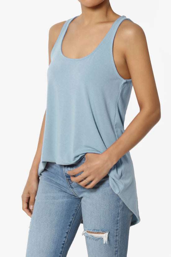 Load image into Gallery viewer, Santo Scoop Neck Loose Fit Tank Top ASH BLUE_3
