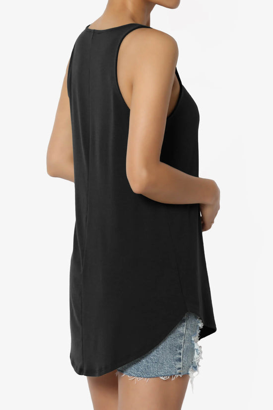 Load image into Gallery viewer, Santo Scoop Neck Loose Fit Tank Top BLACK_4
