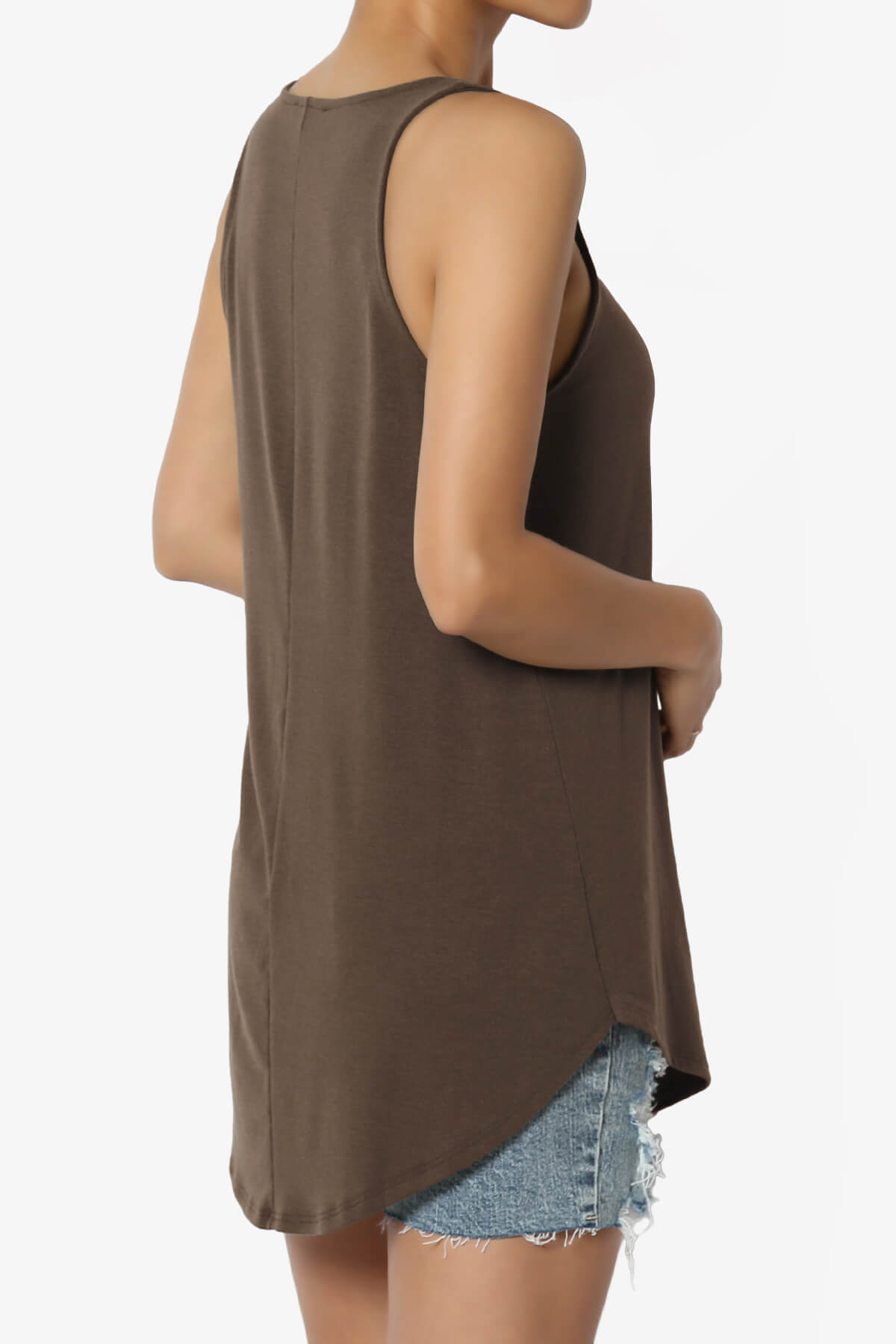 Load image into Gallery viewer, Santo Scoop Neck Loose Fit Tank Top BROWN_4
