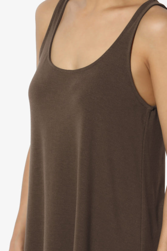 Load image into Gallery viewer, Santo Scoop Neck Loose Fit Tank Top BROWN_5
