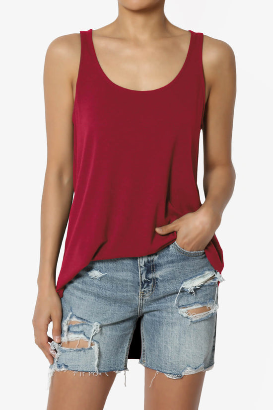 Load image into Gallery viewer, Santo Scoop Neck Loose Fit Tank Top BURGUNDY_1
