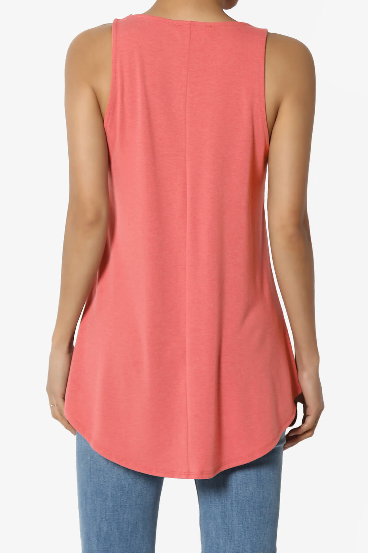 Load image into Gallery viewer, Santo Scoop Neck Loose Fit Tank Top CORAL_2

