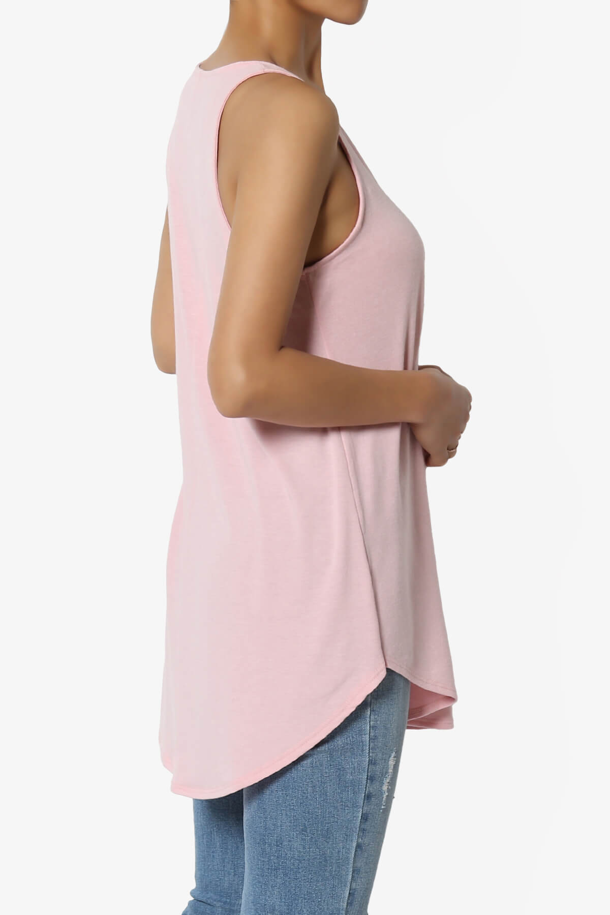 Load image into Gallery viewer, Santo Scoop Neck Loose Fit Tank Top DUSTY PINK_4
