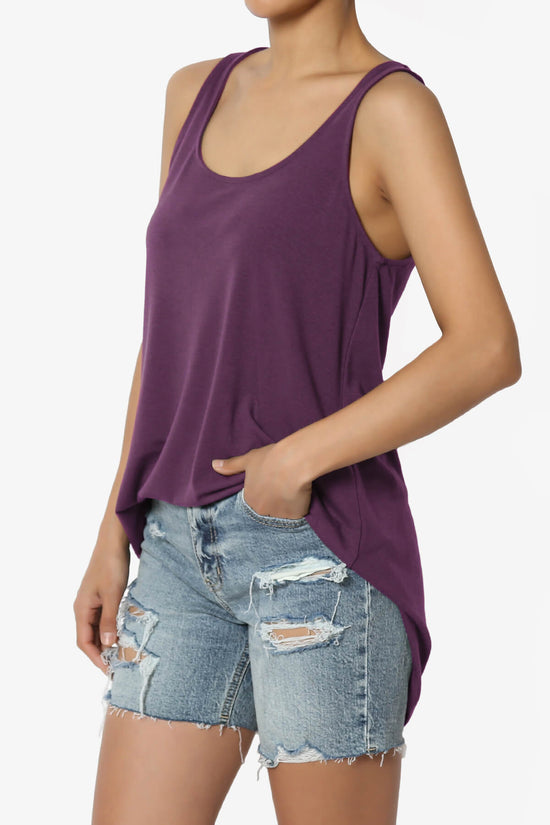 Load image into Gallery viewer, Santo Scoop Neck Loose Fit Tank Top DUSTY PLUM_3
