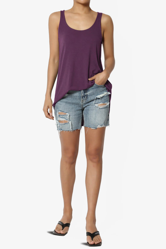 Load image into Gallery viewer, Santo Scoop Neck Loose Fit Tank Top DUSTY PLUM_6
