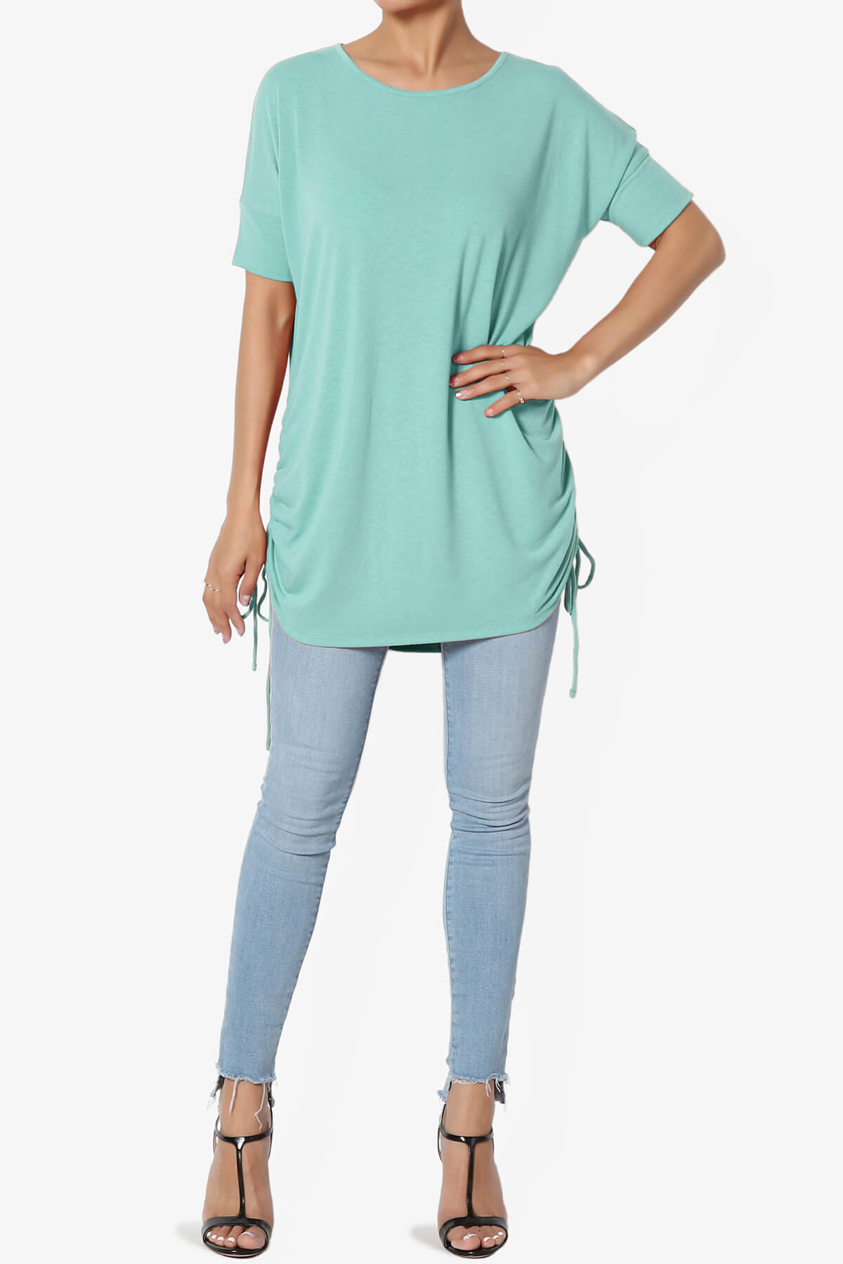 Selenna Jersey Ruched Top ASH MINT_6