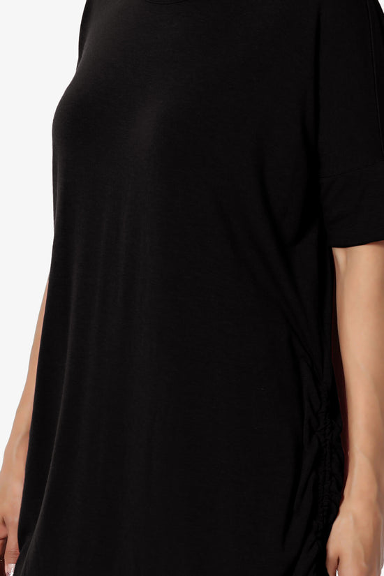 Load image into Gallery viewer, Selenna Jersey Ruched Top BLACK_5
