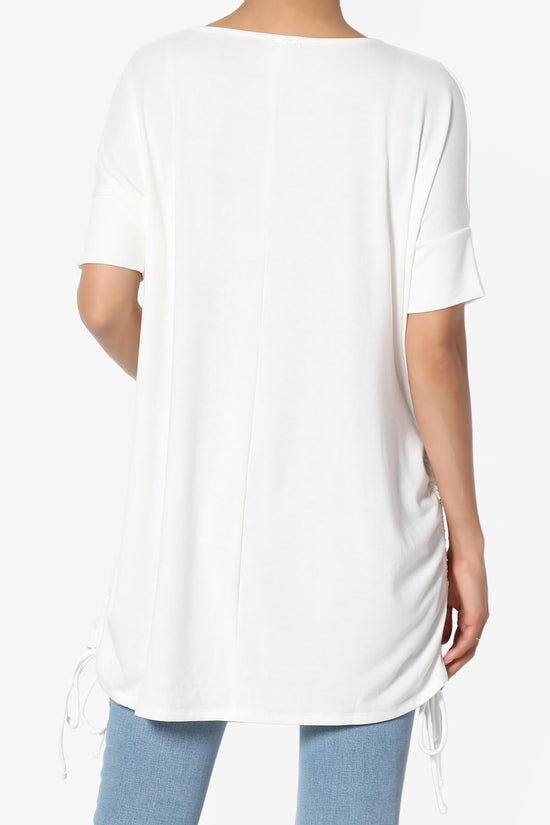 Selenna Jersey Ruched Top IVORY_2