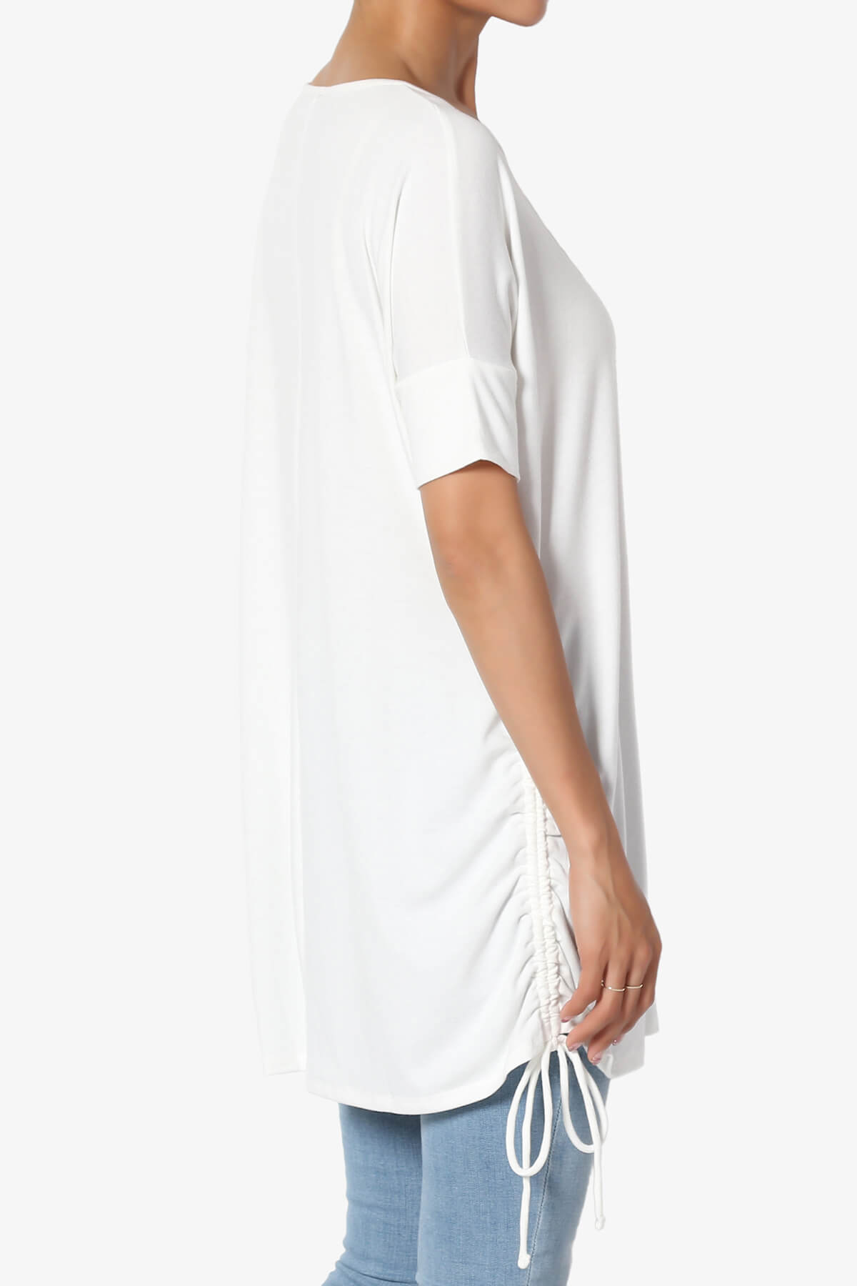 Selenna Jersey Ruched Top IVORY_4