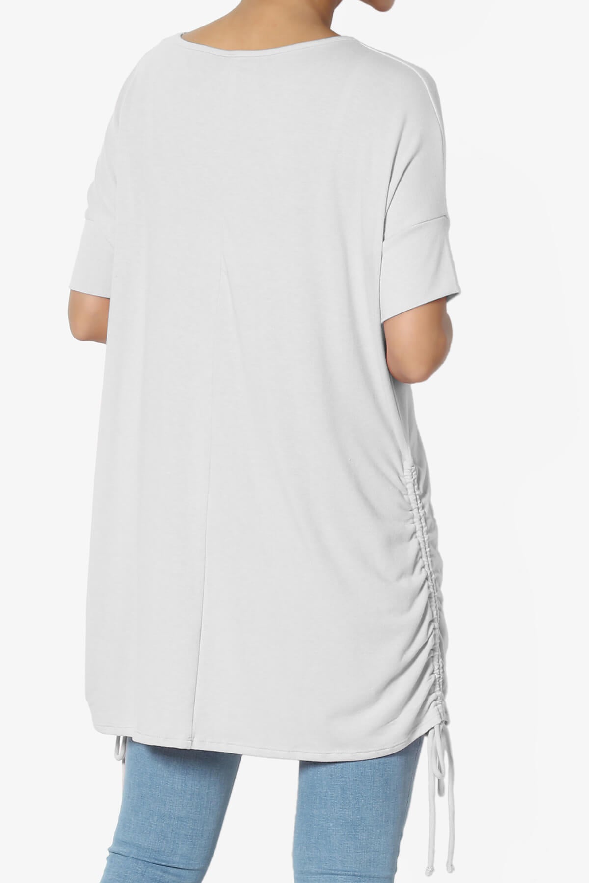 Load image into Gallery viewer, Selenna Jersey Ruched Top LIGHT GREY_2
