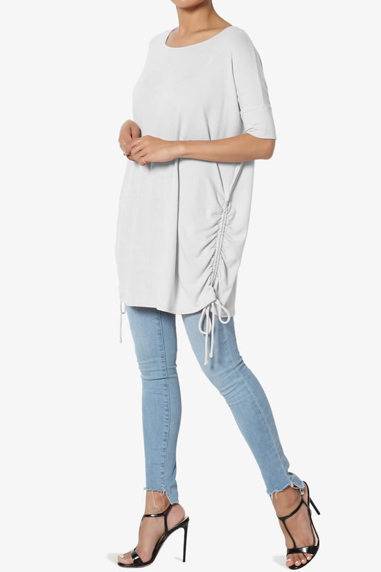 Load image into Gallery viewer, Selenna Jersey Ruched Top LIGHT GREY_6
