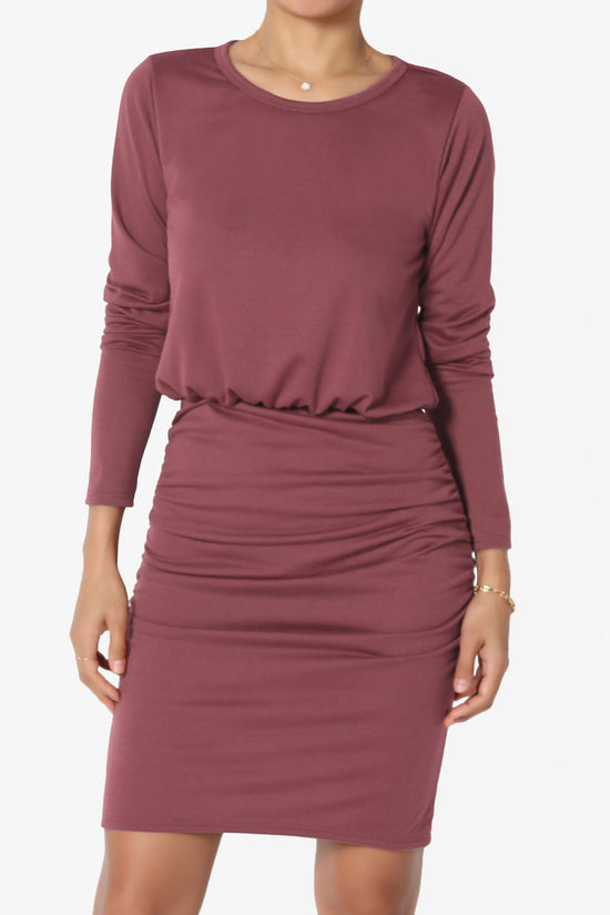 Prowl Ruched Long Sleeve T-Shirt Dress PLUS