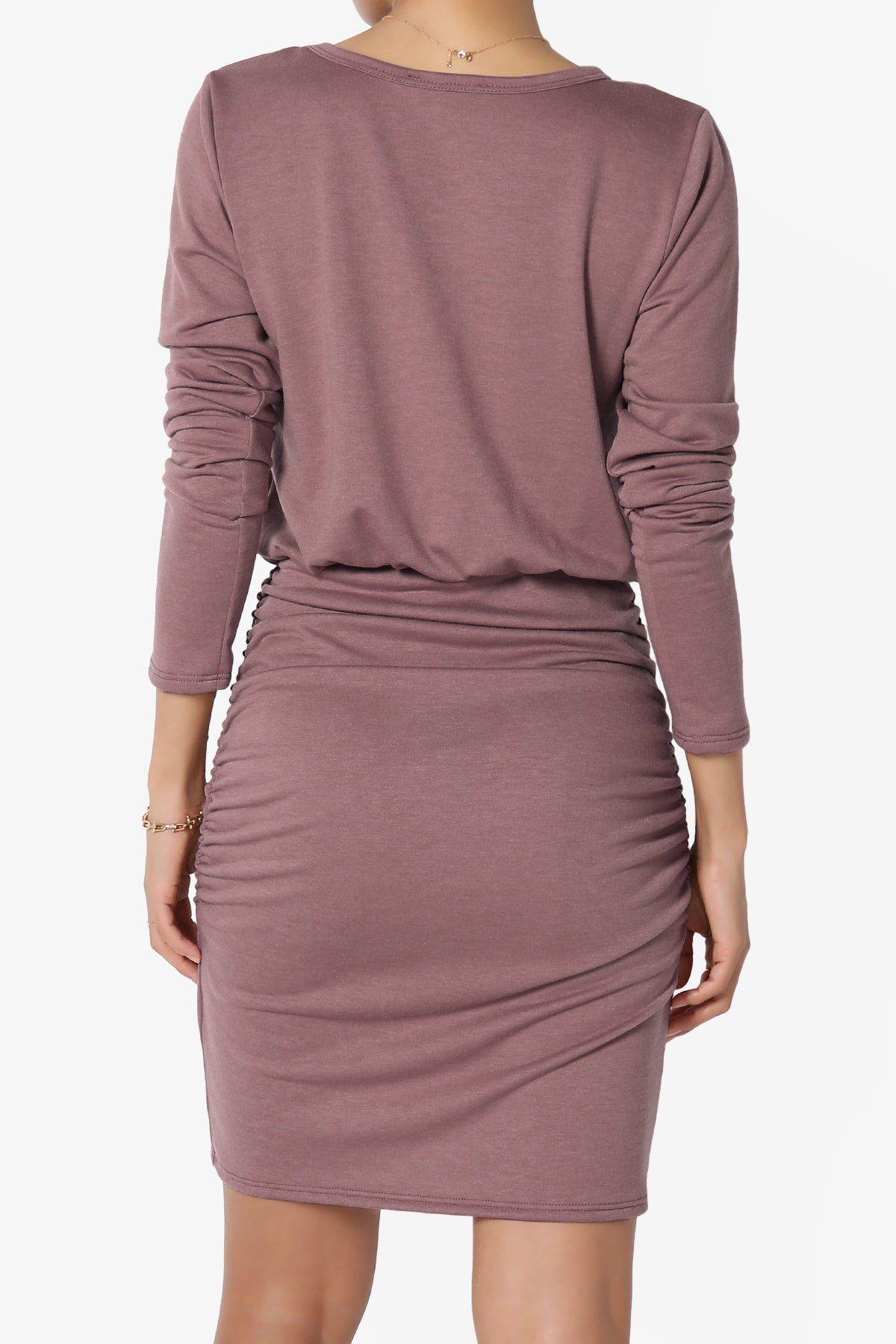 Prowl Ruched Long Sleeve T-Shirt Dress PLUS
