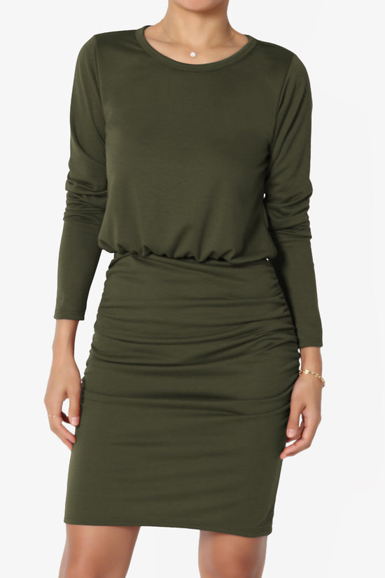 Prowl Ruched Long Sleeve T-Shirt Dress