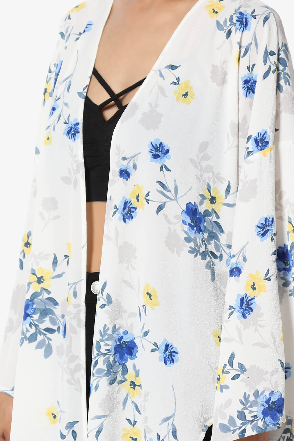 Load image into Gallery viewer, Tonga Floral Cover Up Kimono Cardigan OFF WHITE_5
