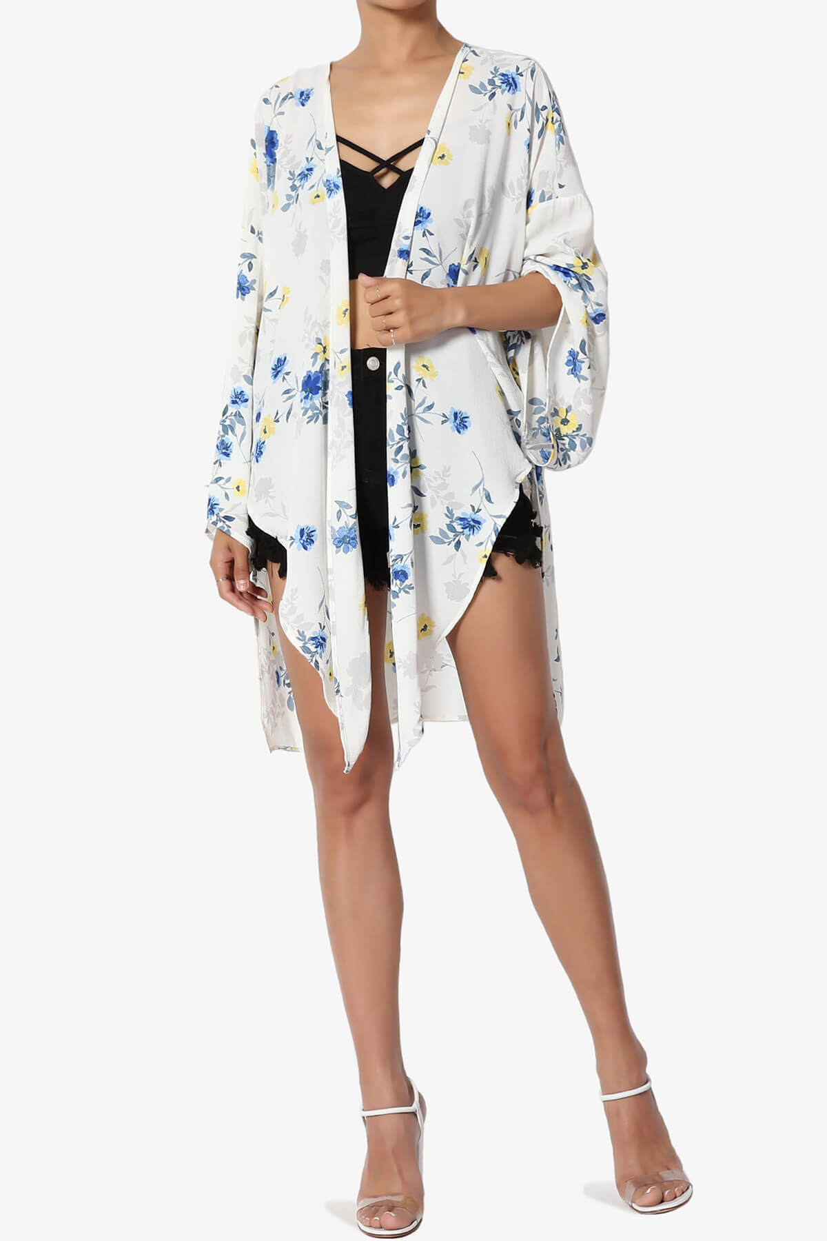 Load image into Gallery viewer, Tonga Floral Cover Up Kimono Cardigan OFF WHITE_6
