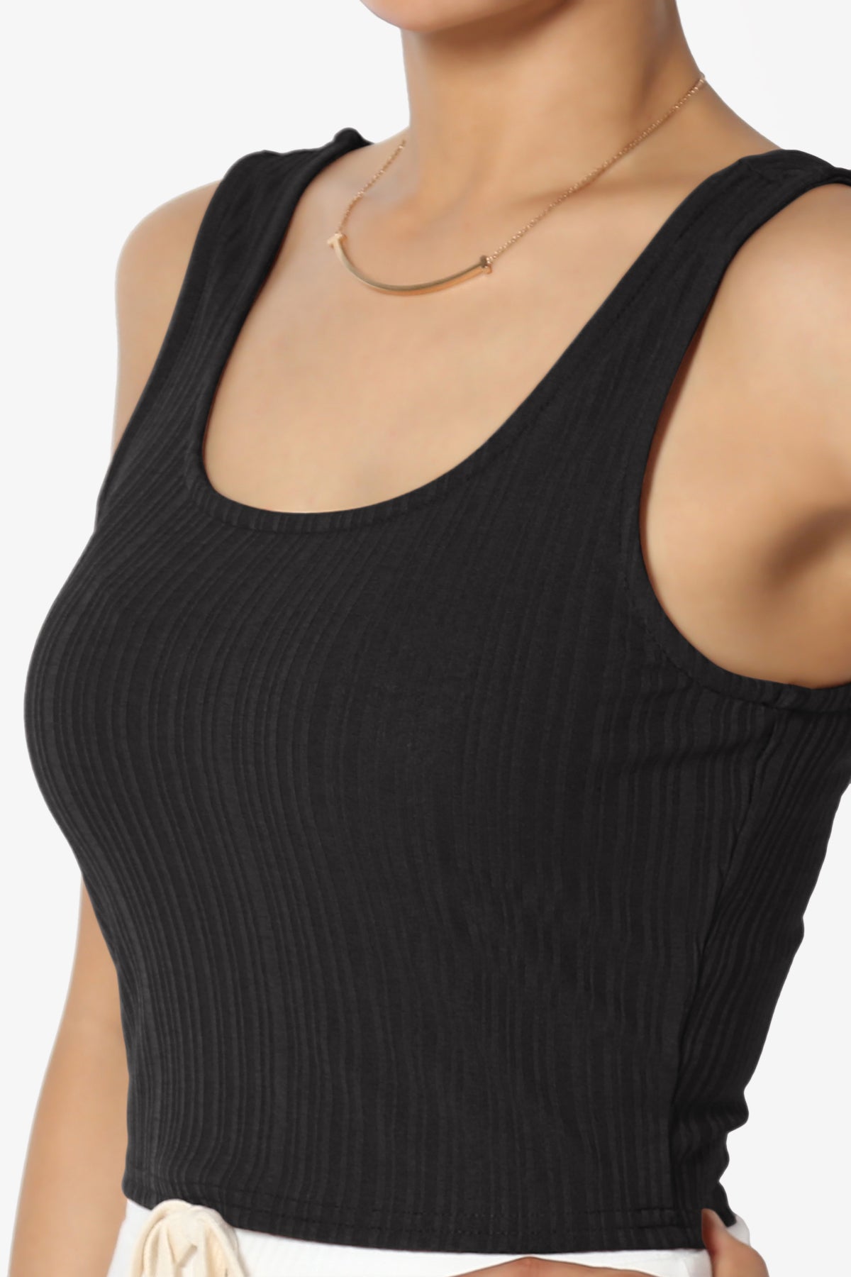 Lotto Square Neck Rib Crop Tank Top