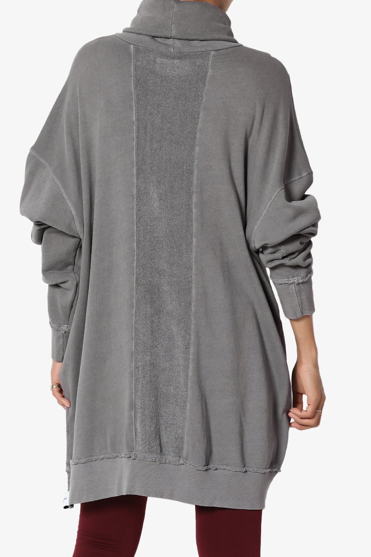 Load image into Gallery viewer, Cassidee French Terry Turtle Neck Tunic CHARCOAL_2
