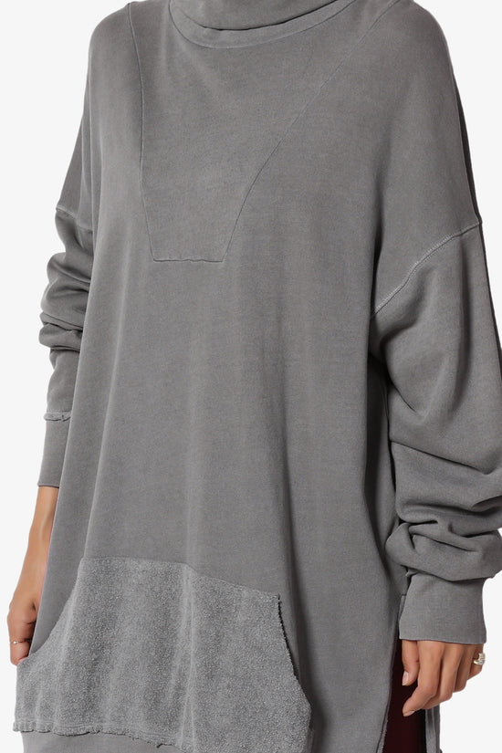 Cassidee French Terry Turtle Neck Tunic CHARCOAL_5