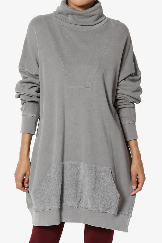 Cassidee French Terry Turtle Neck Tunic GREY_1