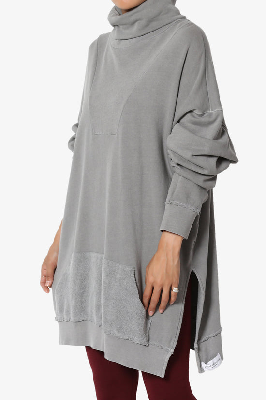Load image into Gallery viewer, Cassidee French Terry Turtle Neck Tunic GREY_3

