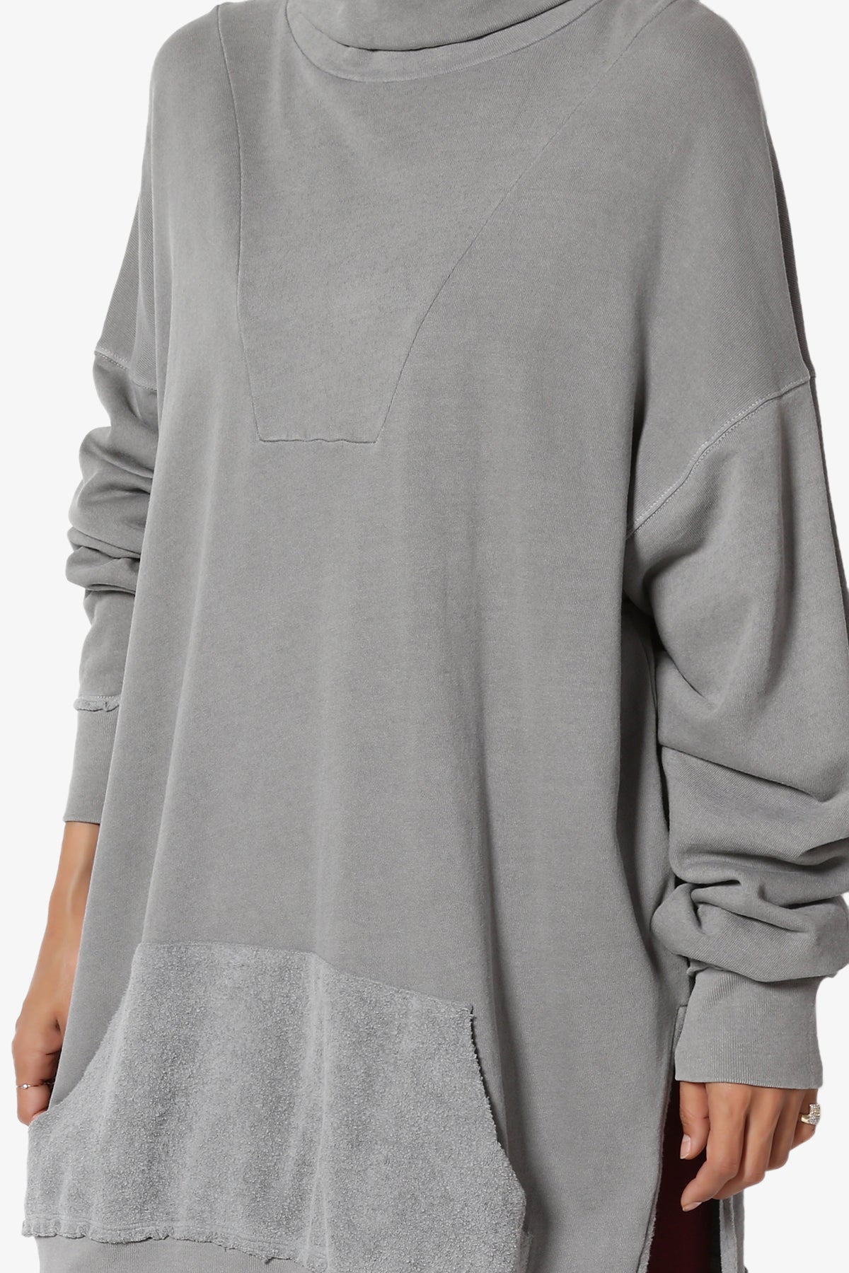 Load image into Gallery viewer, Cassidee French Terry Turtle Neck Tunic GREY_5
