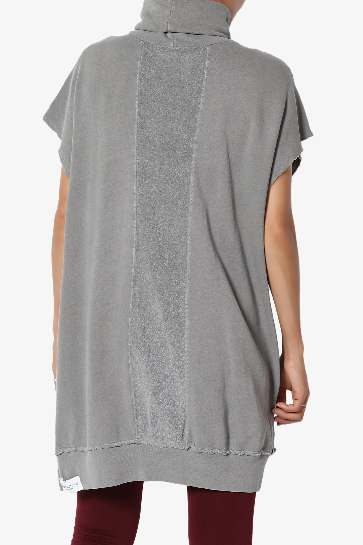 Cassidee French Terry Turtle Neck Tunic Vest GREY_2