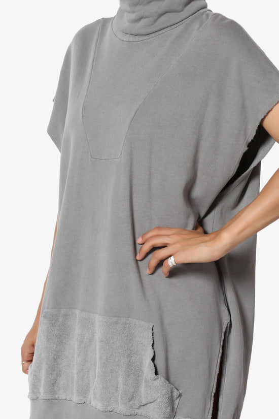 Cassidee French Terry Turtle Neck Tunic Vest GREY_5
