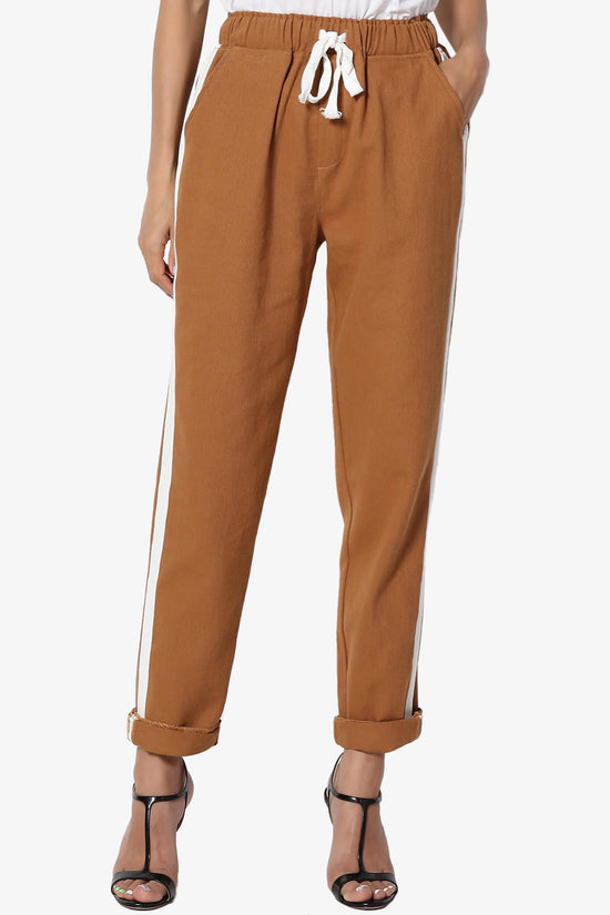 Load image into Gallery viewer, Landry Side Striped Twill Jogger Pants RUST_3
