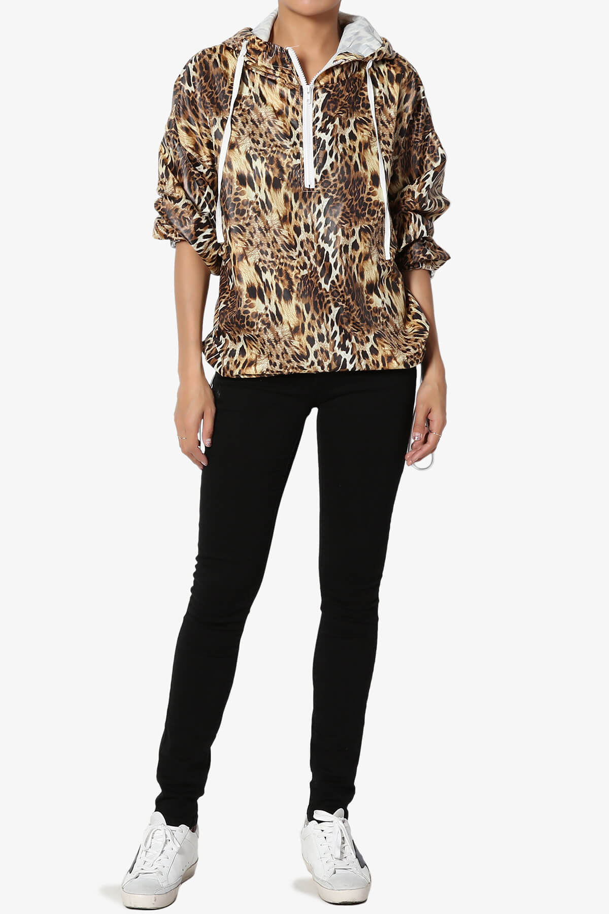 Load image into Gallery viewer, Rudy Hooded Half Zip Shell Jacket LEOPARD_6
